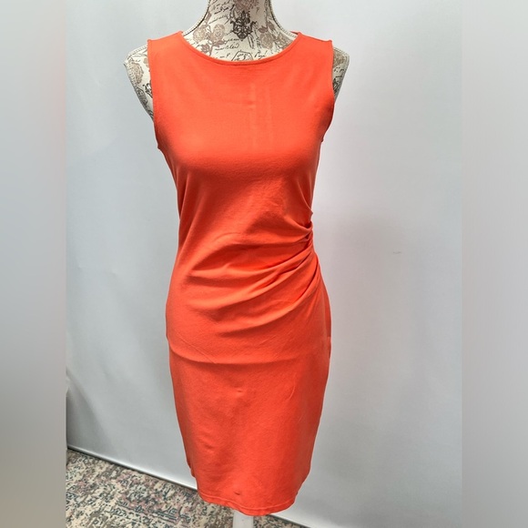 KENNETH COLE Orange ruched waist sheath dress size 6. - Picture 8 of 15